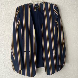 Womens Halogen XS open blazer. Navy blue, pink and gold.